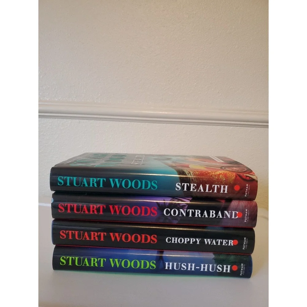 Lot 5 Stuart Woods Books Stone Barrington Stealth Contraband Choppy Water Hush